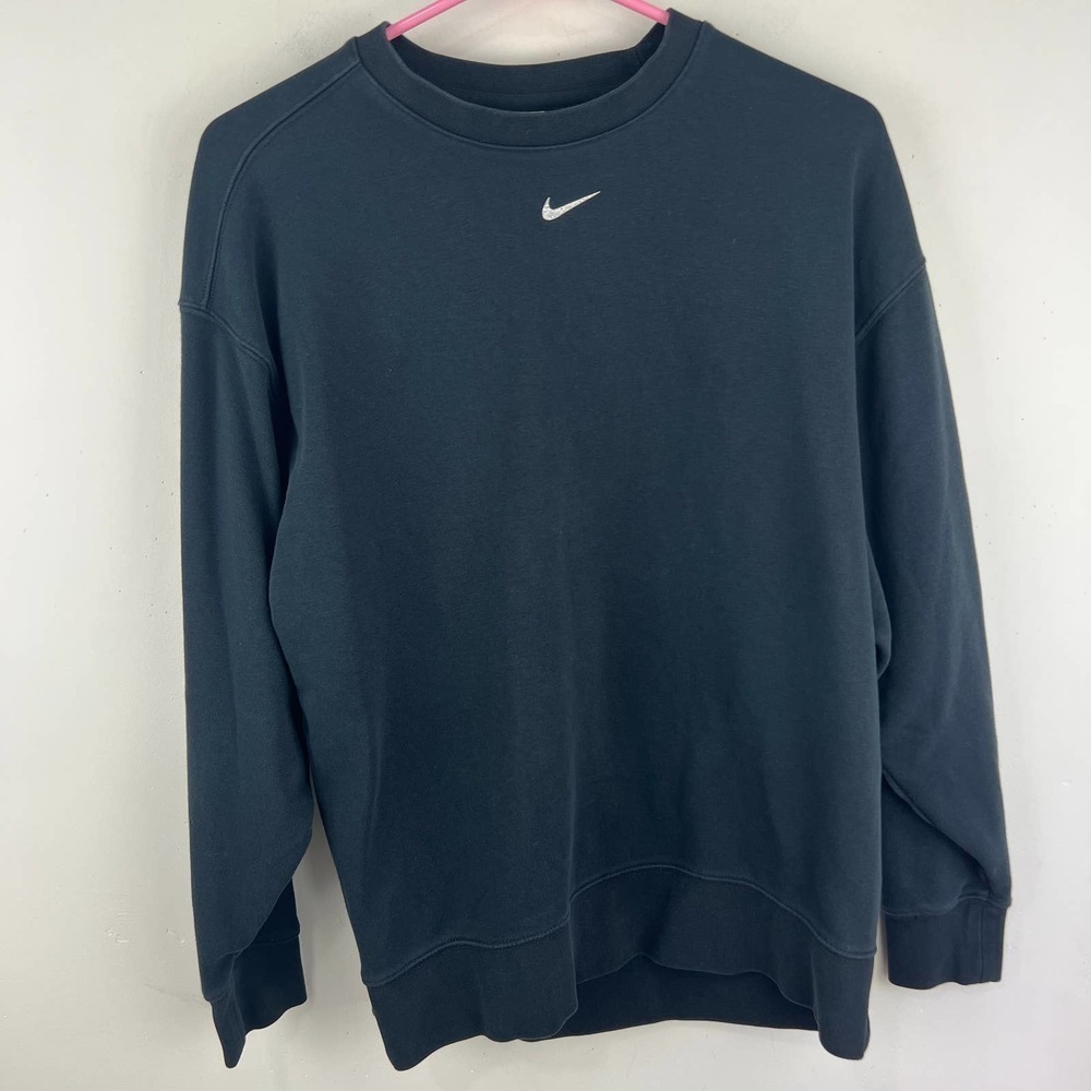 Nike Center Swoosh Black Crew Neck Sweater Womens Size: S